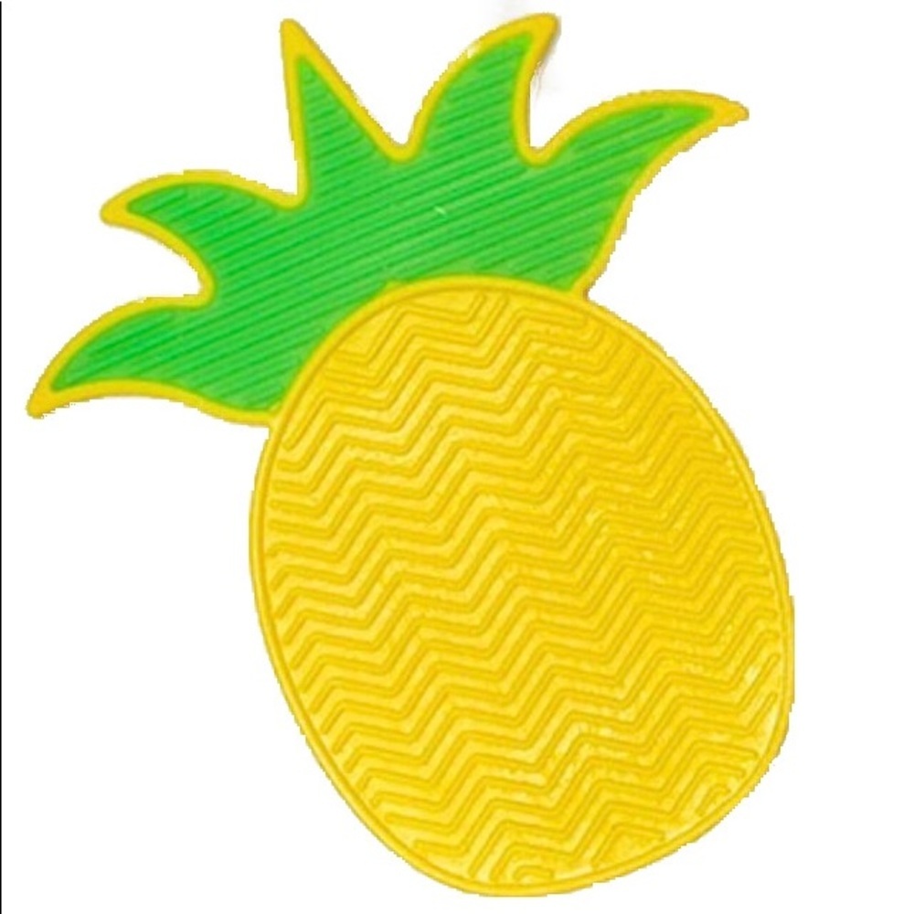 NWT Novelty Yellow & Green Pineapple Makeup Brush Silicone Cleaning Pad